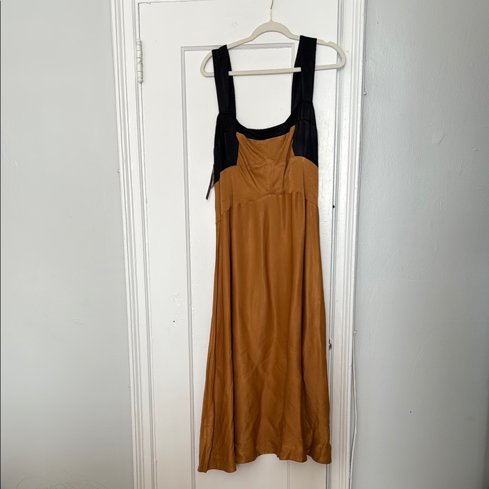 Anthropologie Brown and Yellow Sleeveless Sundress